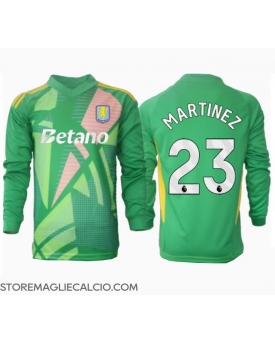 Aston Villa Emiliano Martinez #23 Portiere Maglia Gara Casa Repliche 2024-25 Maniche Lunghe